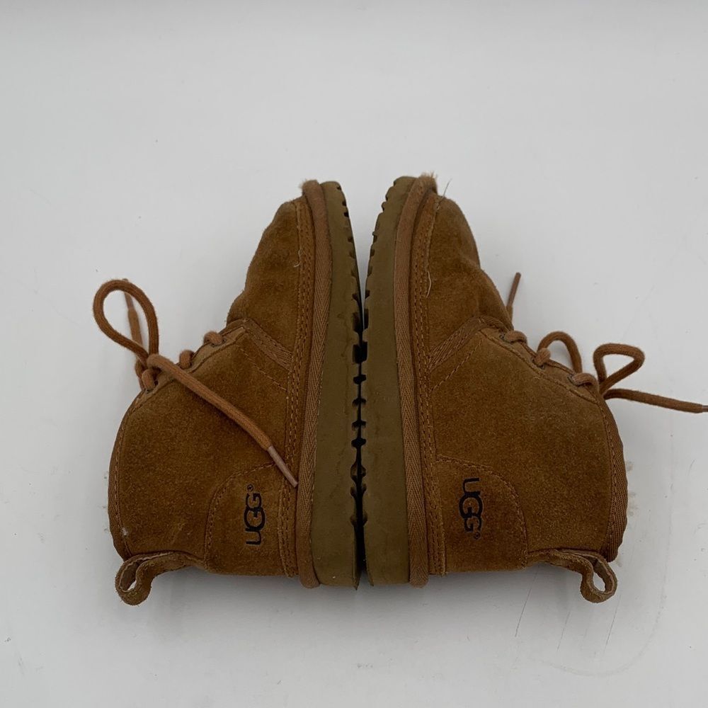 UGG Neumel Lace Up Suede Boots Toddler Size 10 Chestnut - Picture 7 of 10